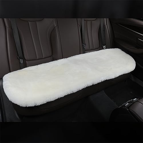 White Genuine Sheepskin Car Rear Seat Cover for Fuzzy Wool Cushion