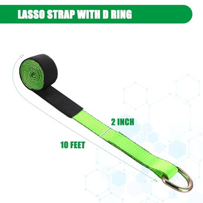 8 Pack 2" X 10ft Lasso Tow Truck Straps with D Ring 11 (8 Count)