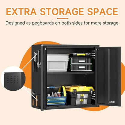 Metal Garage Wall Cabinet with 2 Doors and 1 Adjustable Shelf