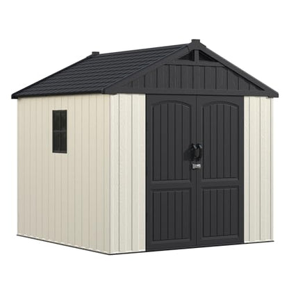 8x8FT Plastic Outdoor Storage Shed with Floor