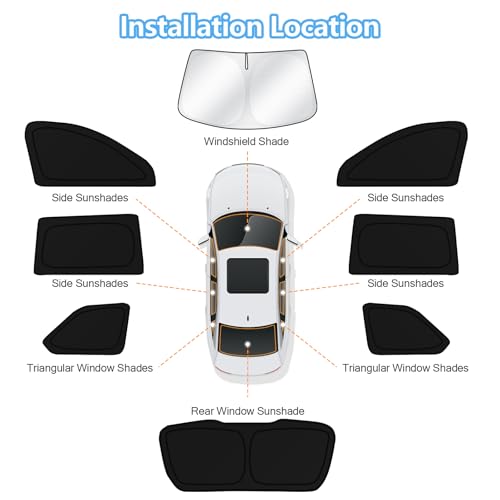 Car Window Shades for Jeep Grand Cherokee 2022 (8 Count)