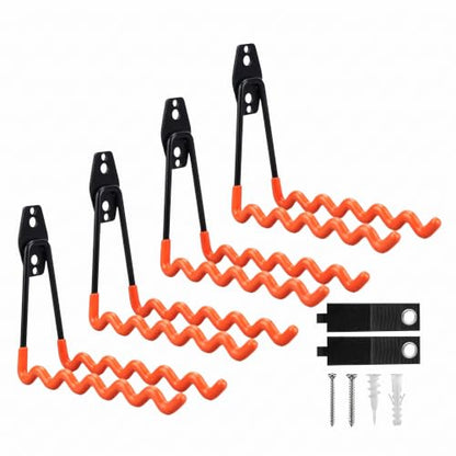 Garage Hooks 4 Pack Wave Hooks for Hanging Heavy Duty Ladders (4 Count)