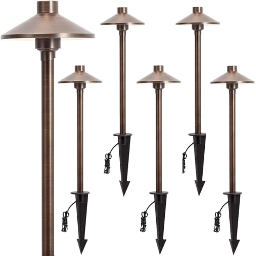 Solid Brass Low Voltage Landscape Pathway Lights (6 Count)