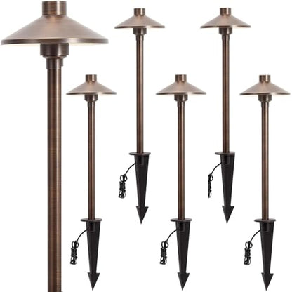Solid Brass Low Voltage Landscape Pathway Lights (6 Count)