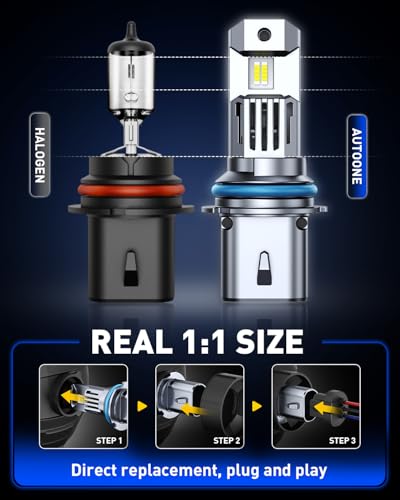 9007 HB5 LED Bulb Hi Lo 50000LM for Automotive Halogen 9007 Light (2 Count)