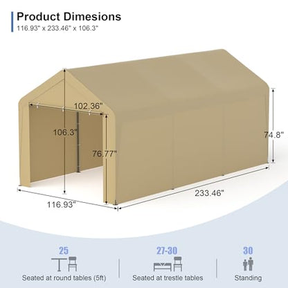 Carport 10‘ x 20’ Garage Car Canopy w