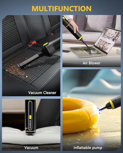 Car Vacuum 20000Pa Powerful Suction Mini Vacuum Cleaner Blowing & Inflating 4
