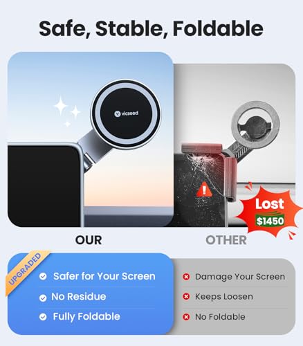 Tesla Phone Mount【Strongest Magnet Power】Foldable Hidden Tesla Phone Holder Fit for All Phone