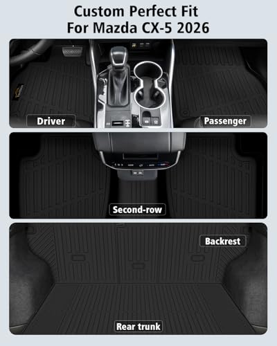 Floor Mats & Cargo Mat with Backrest Mat for Mazda CX