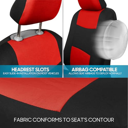 PolyPro Red Car Seat Covers Full Set with 4
