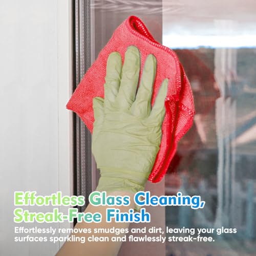 Red Microfiber Cleaning Cloth 12 Pack (12 Count)