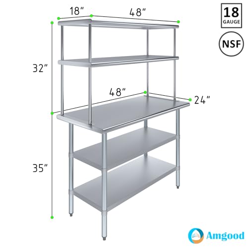 Stainless Steel Work Table with 2 Shelves