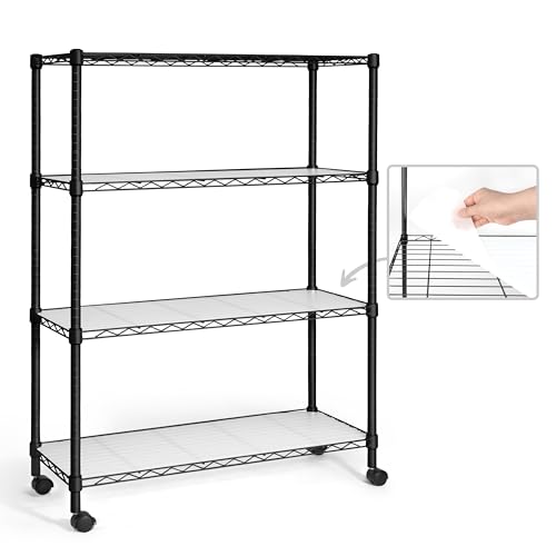 NSF Adjustable Height Wire Shelving Unit w (4 Count)