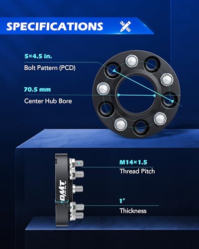 OMT 5x4.5 Wheel Spacers with 70.5mm Center Hub Bore (4 Count)