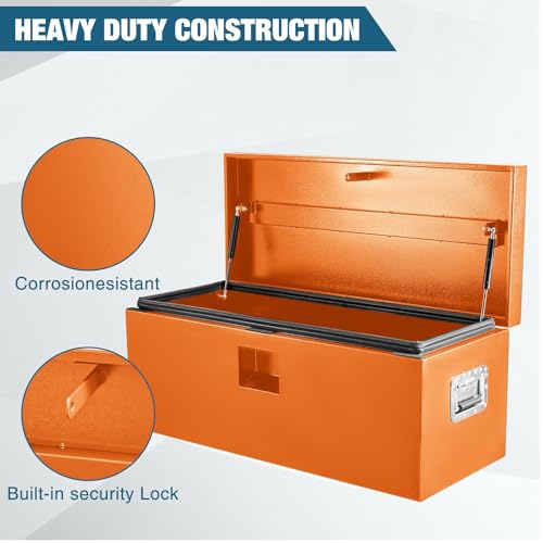 Heavy Duty Orange Steel Truck Bed Tool Box