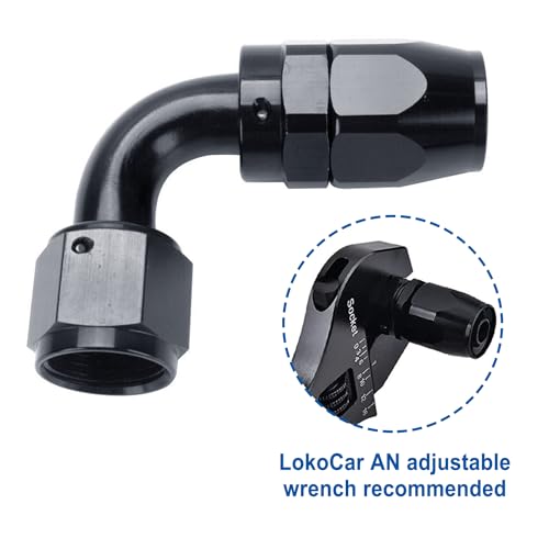 Swivel 6AN Fitting 90 Degree For CPE Braided Hose End Black 2Pcs (2 Count)