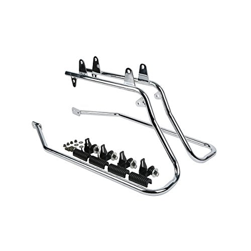 Motorcycle Saddlebags with Chrome Conversion Brackets Fit For Harley Softail Deluxe Heritage Softail 1984 (2 Count)