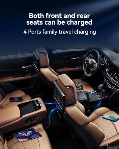 70W 4‑Port PD USB C Fast Car Charger Cigarette Lighter Adapter