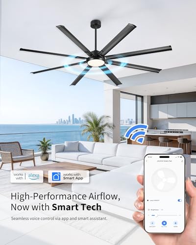 84 Inch Large Ceiling Fan with Light