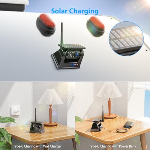 9 Inch Magnetic Solar Wireless Backup Camera System