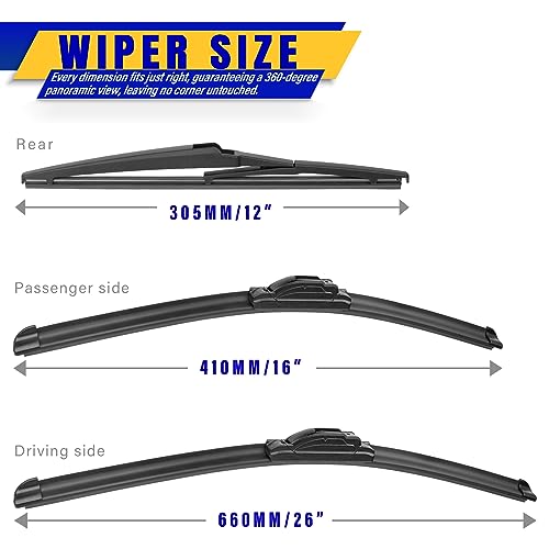 3 Wipers Fits Toyota Rav4 2019