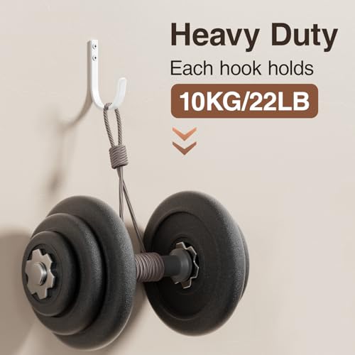 10 Pack 22LB Wall Hooks for Hanging Towel (10 Count)