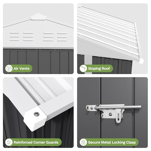 8x6 FT Outdoor Storage Shed with Floor Frame