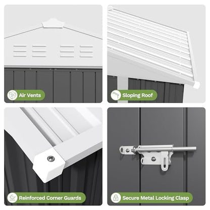 8x6 FT Outdoor Storage Shed with Floor Frame