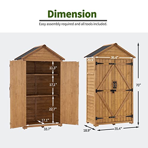 Outdoor Storage Cabinet with 2 Shelves