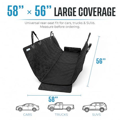Bulldogology Dog Car Seat Cover for Back Seat 58"x56" Waterproof Pet Seat Cover SUV