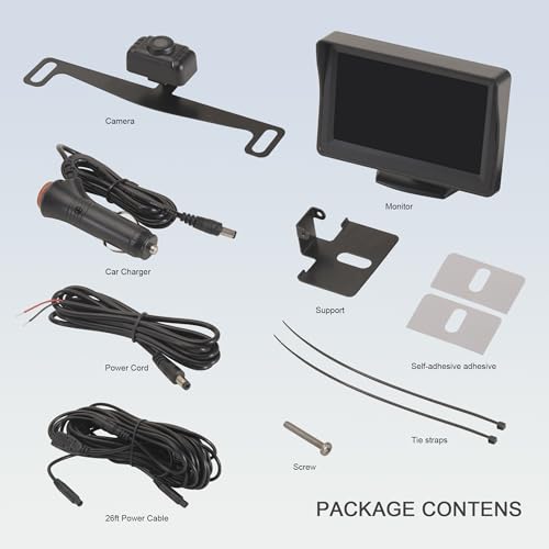 Backup Camera System with License Plate Backup Reverse Camera