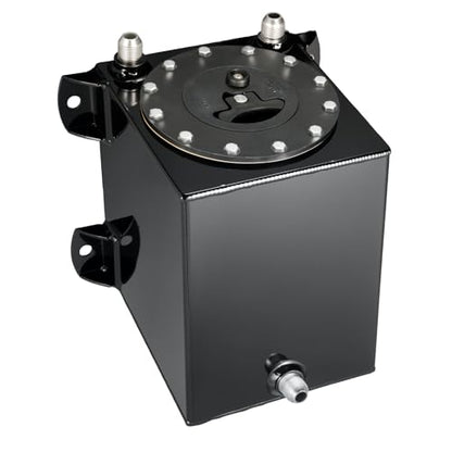 1 Gallon Fuel Cell Gas Tank Aluminum with Cap Street Drift Black