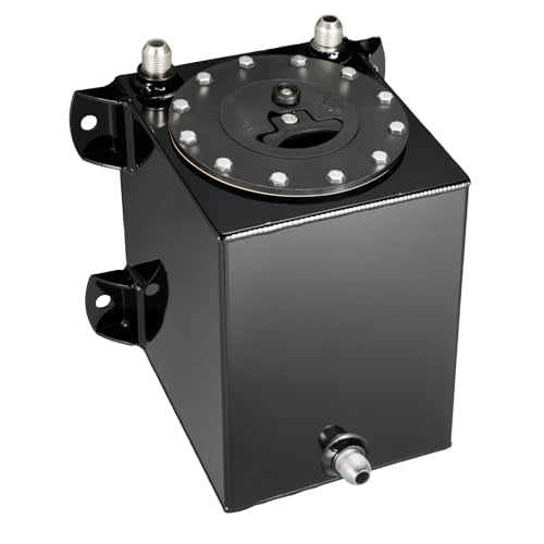 1 Gallon Fuel Cell Gas Tank Aluminum with Cap Street Drift Black