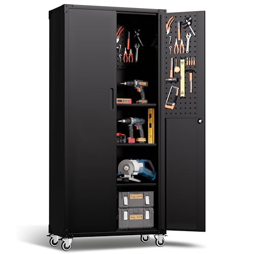 Rolling Tool Cabinet with Pegboard