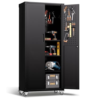 Rolling Tool Cabinet with Pegboard