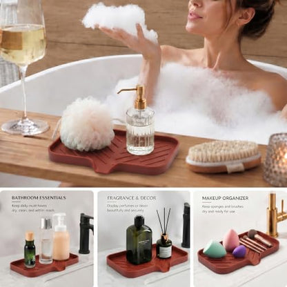 Silicone Soap Dish with Drain Spout
