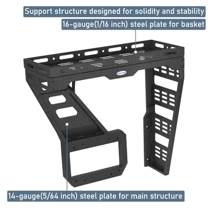 JL Tailgate Spare Tire Cargo Basket Rack for 2018