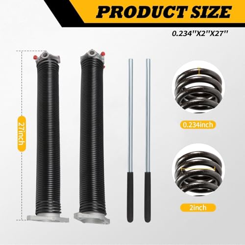 Pair of 2" Garage Door Torsion Springs 0.234X2"X27"