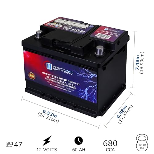 MM H5 Start and Stop Car BCI Group Size 47 12V 60 AH