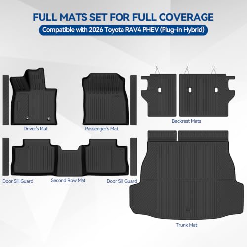 Custom Fit Floor Mats for 2026 Toyota RAV4 PHEV