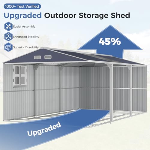 10x16 FT Metal Storage Shed with Reinforced Frame