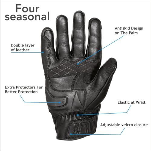 Leather Motorcycle Gloves for Men and Women