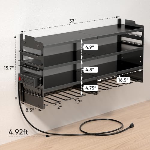 Large Power Tool Organizer Wall Mount with Charging Station