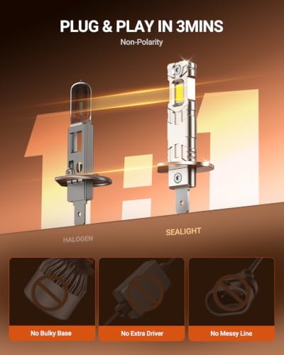 2026 Upgraded H1 LED Bulbs (2 Count)