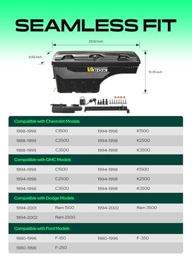 Driver Side Truck Bed Storage Tool Box w