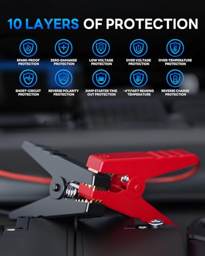 4000A Jump Starter with 160PSI Air Compressor 12V Battery Booster LED Pack