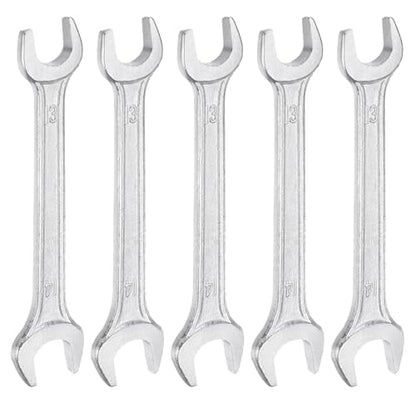 5pcs Double Open End Wrench 13mm x 14mm Metric 15 Degree Offset Angle Small Flat Head Wrench Galvanizing Open Ended Spanner for Automotive Repair Furniture Assembly (5 Count)