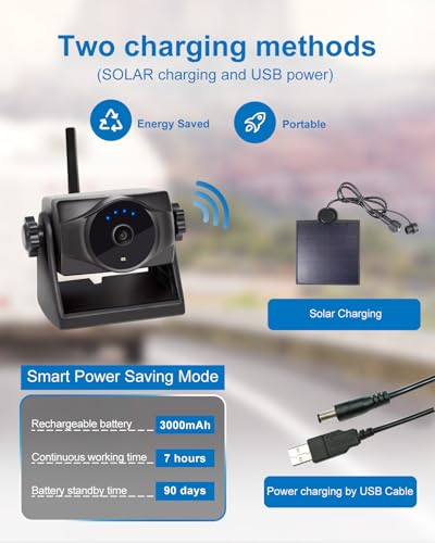 1080P Solar Magnetic Wireless Backup Camera