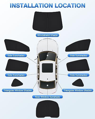 Windshield Sun Shade for Tesla Model Y 2020 (8 Count)