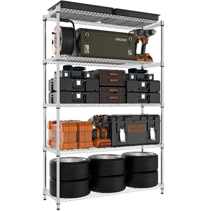 MZG 1750 lbs 5 Tier Storage Rack Metal Wire Shelving Unit (5 Count)